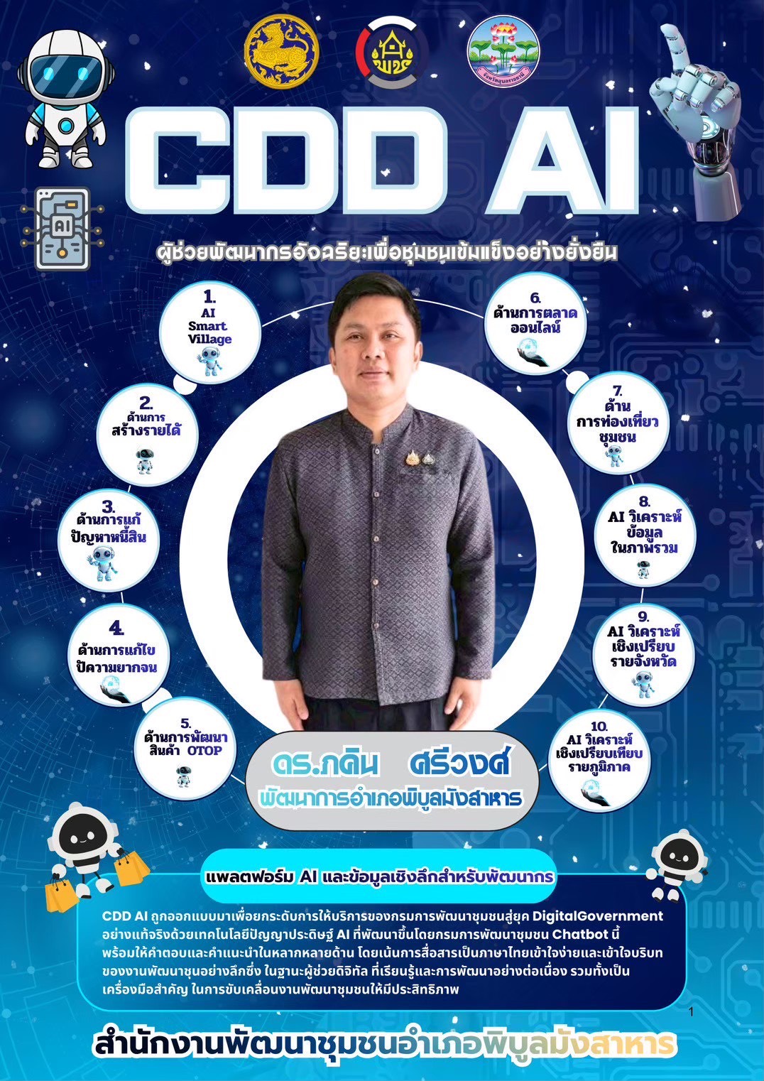 พช.พิบูลมังสาหาร ก้าวสู่ยุค AI ด้วยแพลตฟอร์ม ขับเคลื่อนงานพัฒนาชุมชนยกระดับศักยภาพของชุมชนไทยให้เข้มแข็งและยั่งยืนอย่างแท้จริง