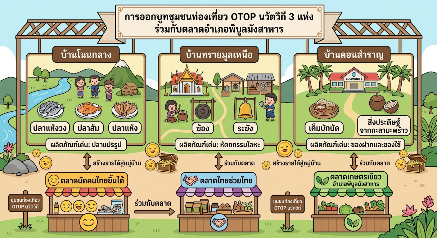 พช.พิบูลมังสาหาร เชิญชวนประชาสัมพันธ์การออกบูทชุมชนท่องเที่ยวOTOPนวัตวิถี ร่วมกับตลาดภายในอำเภอพิบูลมังสาหาร